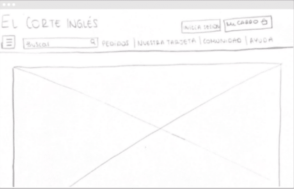 Página Inicio de El Corte Inglés con sección Comunidad